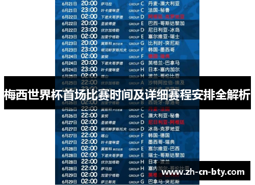 梅西世界杯首场比赛时间及详细赛程安排全解析